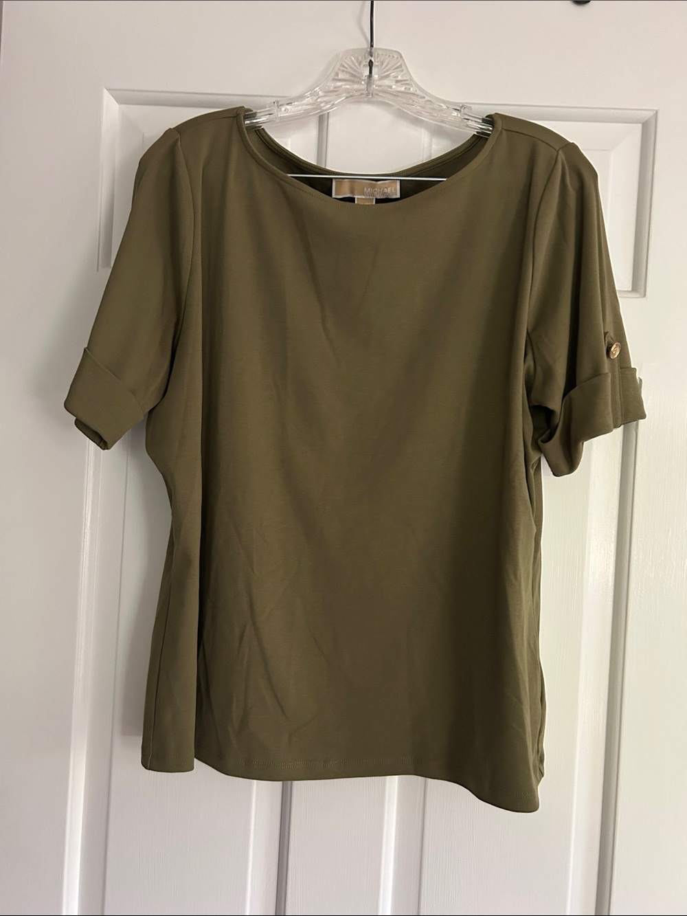 Michael Kors Olive Green Short Sleeve Blouse